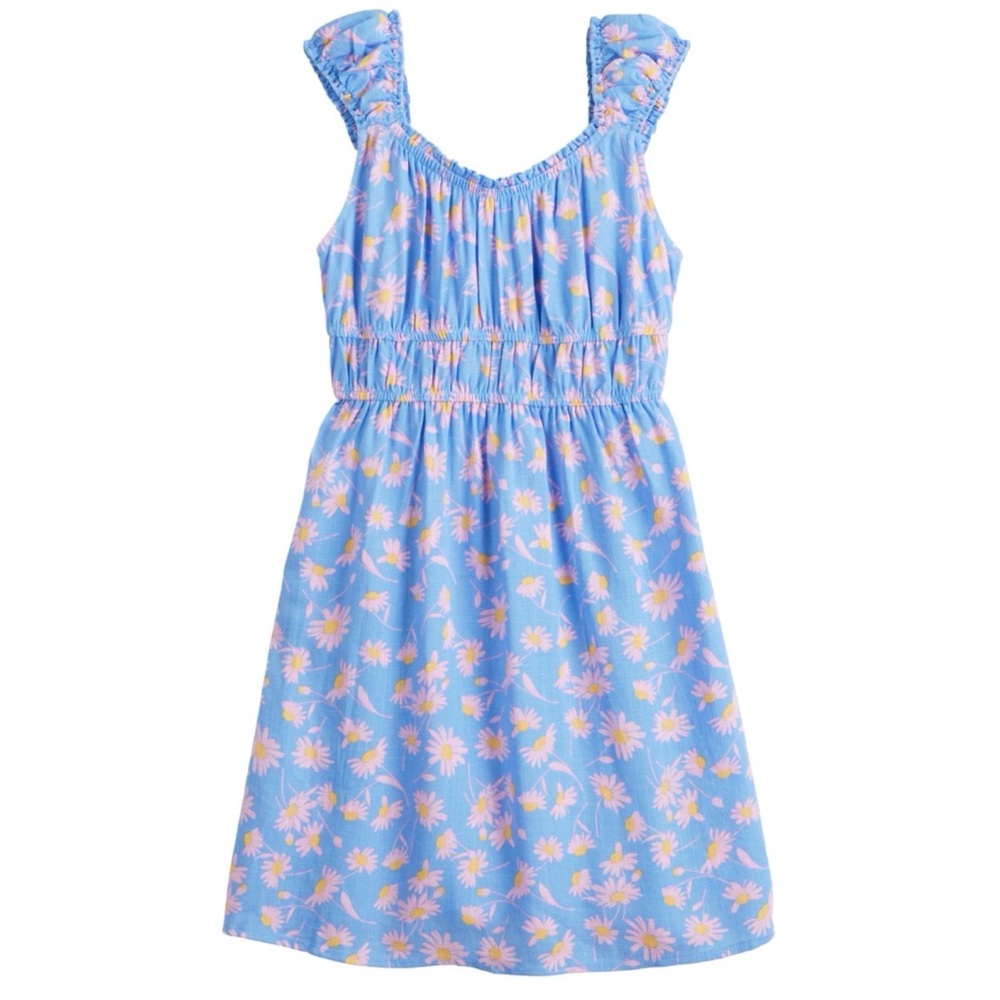 Eyeshadow Girls Floral Sundress Size L (14) – Blue with Pink Daisy Print